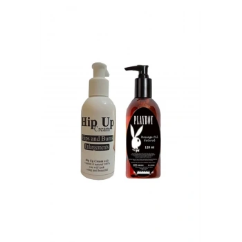 Hipup Hip Enlargement Cream Kalça Kaldırma , Vücut Kremi 120 Ml+Playboy Masaj Yağı 120 ml