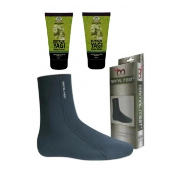 İbni Sina Kas İskelet Artrit Kuyruk Yağı Masaj Kremi 2 X 50 ml Su ve Isı geçirmeyen Mest Çorap (XXL)