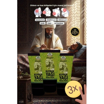 İbni Sina Kuyruk Yağı Mucizesi Vücut Diz Iskelet Agrilari Için Masaj Kremi 3 Adet