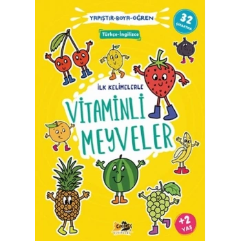 İlk Kelimelerle Vitaminli Meyveler Yapıştır-Boya-Öğren