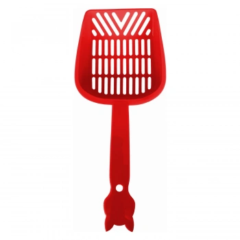 İnce Elekli Kedi Kumu Küreği Medium 10-25 cm Kırmızı