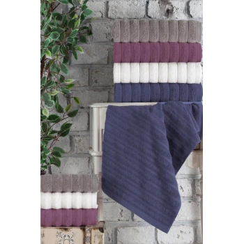 Jakarlı 4´lü 50x90 El Havlusu Monna V2 Gülkurusu
