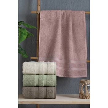 Jakarlı 4´lü 50x90 El Havlusu Nori