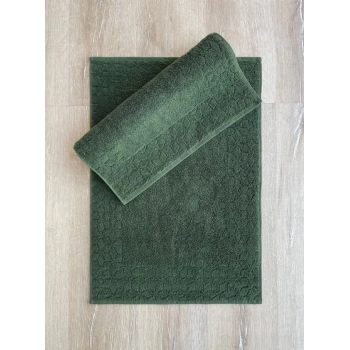 Jakarlı Paspas Seti Karo Haki 2li 50x70 8680108062043