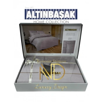 Jakarlı Saten Çift Kişilik Nev Takımı Perle Marble