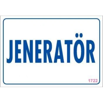 Jeneratör Uyarı Levhası 17,5x25 KOD:1722