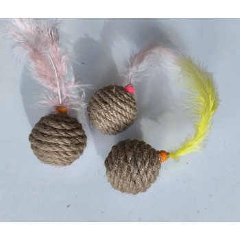 Jut Halat Örgü Kedi Oyun Topu 5 cm