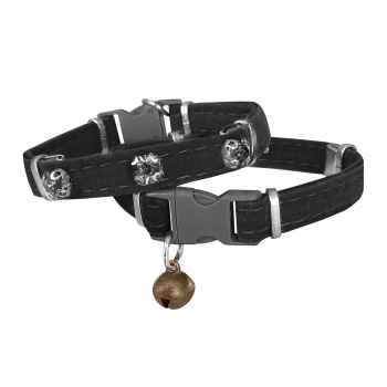 Kadife Kedi Boyun Tasması Taşlı 20-32 cm Siyah