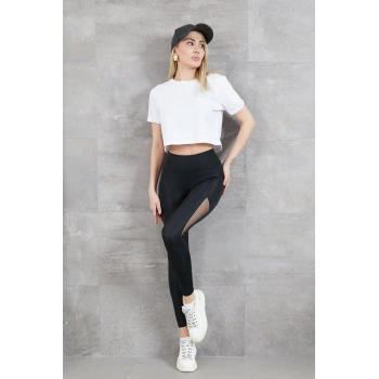 Kadın Tül Detay Tayt