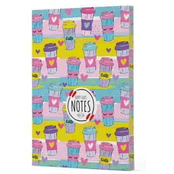 Kahve 10 - Yan Boyamalı Çizgili Defter