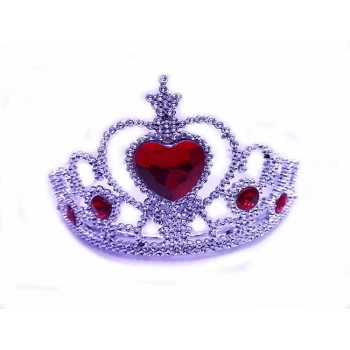 Kalp Taşlı Kırmızı Renk Karlar Ülkesi Elsa Anna Frozen Tacı