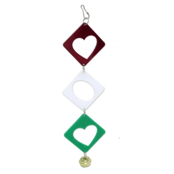 Kareli Oval Çanlı Kuş Oyuncağı 20 cm Zilli