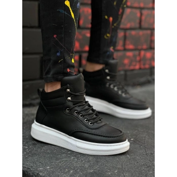 KB-0994    Siyah Cilt  Yüksek Taban  Erkek Bilek Bot