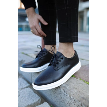 Klasik Erkek Ayakkabı  Siyah (Beyaz Taban)