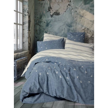 Klein Nakışlı Çift Kişilik Nev Takımı Ceria Lacivert