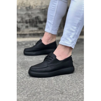 Kömür Cilt Ortopedik Taban Erkek Casual Ayakkabı