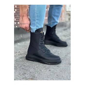 Kömür Cilt Uzun Bağcıklı  Bot