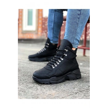 Kömür Renk Uzun Bağcıklı  Bot