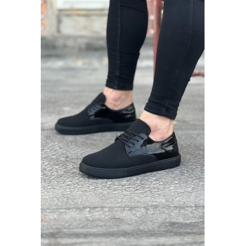 Kömür Rugan Triko Erkek Casual Ayakkabı