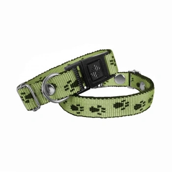 Köpek Tasması Patili Dokuma 2 cm - Min: 30 cm - Max: 50 cm Yeşil
