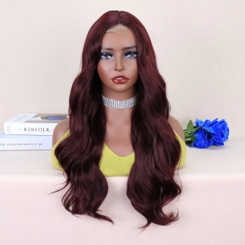 Koyu Kızıl Kahve Tül Peruk