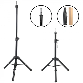 Kuaför Eğitim Mankeni İçin Metal Tripod / Siyah + Taşıma Çantası