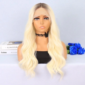 Kumral / Platin Ombreli Su Dalgalı Tül Peruk