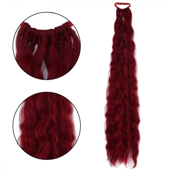 Lastik Tokalı At Kuyruğu Kabarık Afro Dalgalı / Kızıl