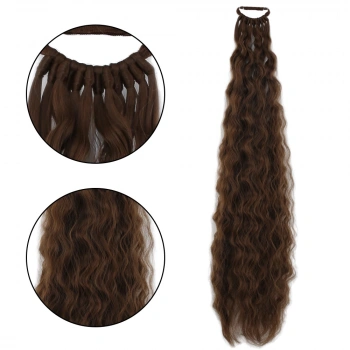 Lastik Tokalı At Kuyruğu Kabarık Afro Dalgalı  / Kumral