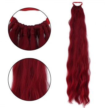 Lastik Tokalı At Kuyruğu Su Dalgalı  / Kızıl