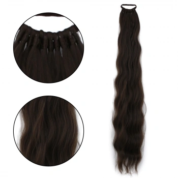 Lastik Tokalı At Kuyruğu Su Dalgalı / Koyu Kumral