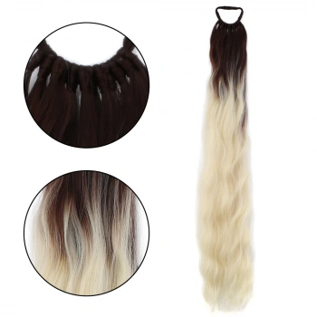 Lastik Tokalı At Kuyruğu Su Dalgalı / Kumral / Platin Ombre