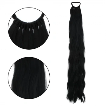 Lastik Tokalı At Kuyruğu Su Dalgalı  / Siyah