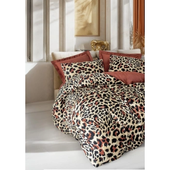 Leoluxe Kiremit Saten Nev Takımı Çift Kişilik