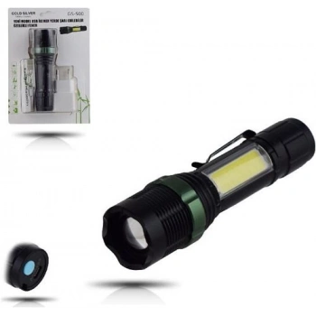 Metal El Feneri USB Şarjlı 4 Kademeli Zoomlu GS 500