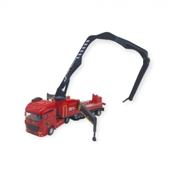 Metal İtfaiye Arabası - Söndürme Vinçli 26cm - 706-43