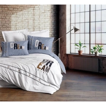 Mood Nakışlı Ranforce Çift Kişilik Nev Takımı Forever Gri 8680108071144