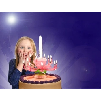 Müzikli Kendinden Açılan Sihirli Pasta Mumu