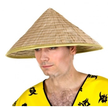 Naturel Renk Cambodia Kamboçyalı Vietnam Şapkası PVC Hasır