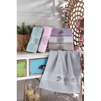 NH Liva Renkli El İşi Nakışlı 6lı havlu 50x90cm