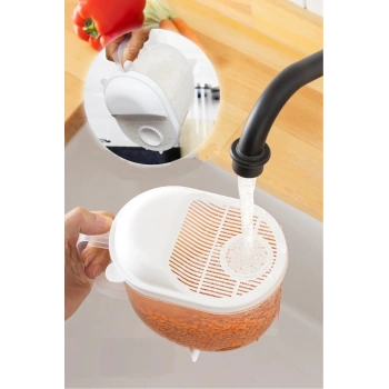 Ölçülü Yıkama- Süzme Süzgeci 1 LT Pirinç Bakliyat Yıkama - Süzme Sepeti