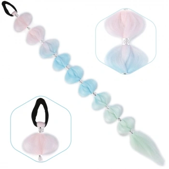 Örgülü Aksesuarlı Lastikli At Kuyruğu / ACM08