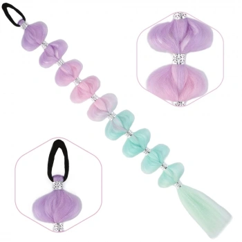 Örgülü Aksesuarlı Lastikli At Kuyruğu / ACM14