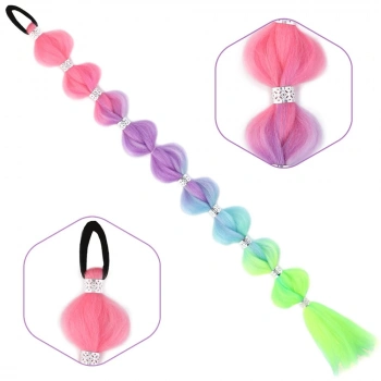 Örgülü Aksesuarlı Lastikli At Kuyruğu / ACM15