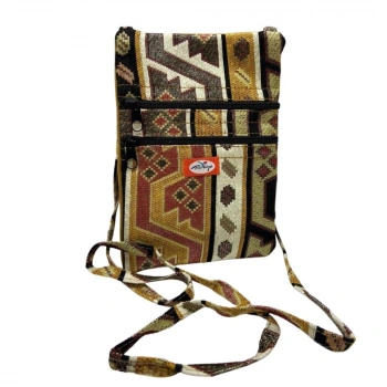 Otantik Desenli Fermuarlı Askılı Çanta Özel Dikim