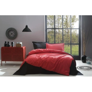 Özdilek Çift Kişilik Ranforce Nev Takımı Colormix Kırmızı Siyah