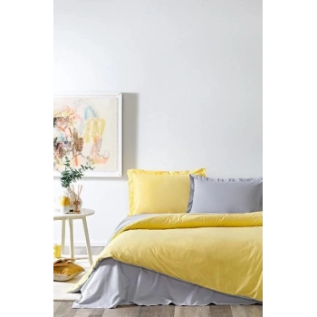 Özdilek Çift Kişilik Ranforce Nev Takımı Colormix Sarı Gri