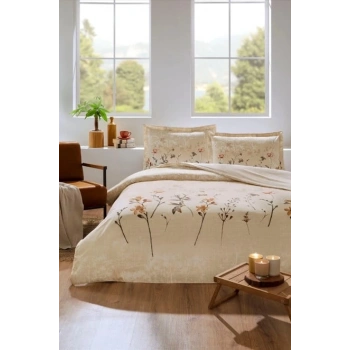 Özdilek Çift Kişilik Ranforce Nevresim Takımı Ramas Secas Krem