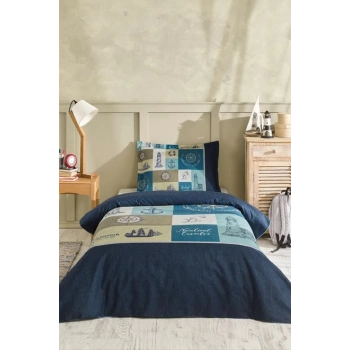 Özdilek Tek Kişilik Ranforce Nev Takımı Nautical Travel Mavi