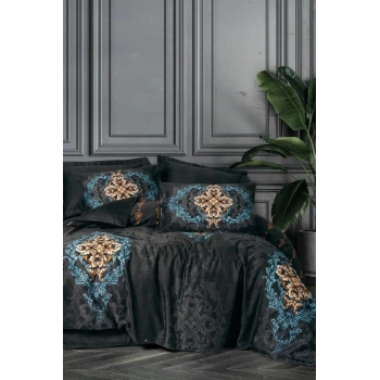 Palace Saten Çift Kişilik Nev Takımı Dorhan Siyah